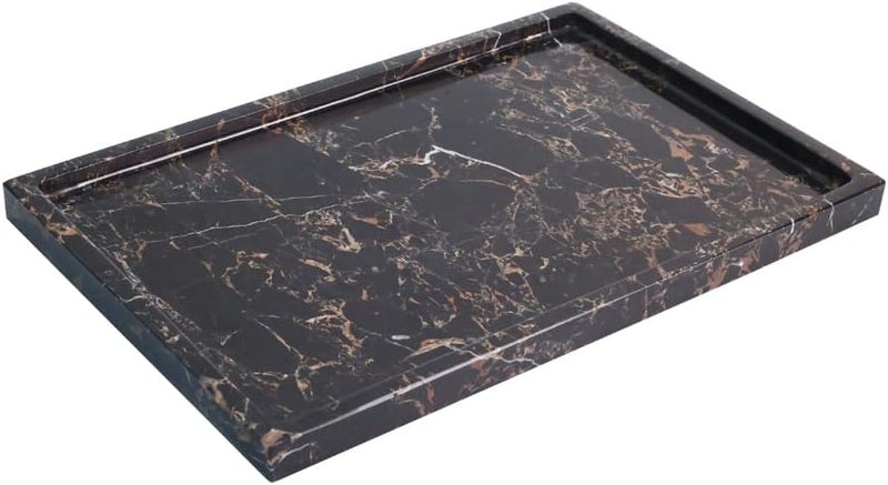 Future stone 100% Natural Marble Serving Tray Luxury Calaccata Viola Marble Storage Tray for Home Decor Stone Tray for Bathroom/Kitchen/Vanity/Dresser,Plate Holder for Tissues, Candles, Towel - Image 1